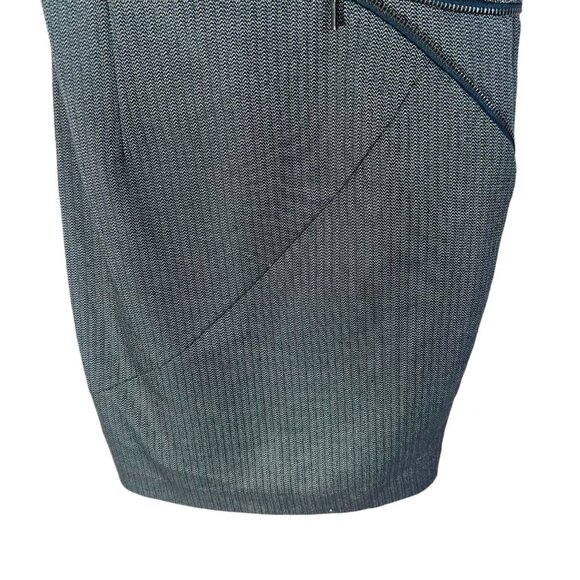 Bebe Nikita Herringbone Strapless Black White Bodycon Mini Dress Zippers Size 2 - Picture 3 of 10